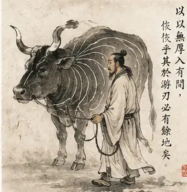 庖丁解牛水墨畫